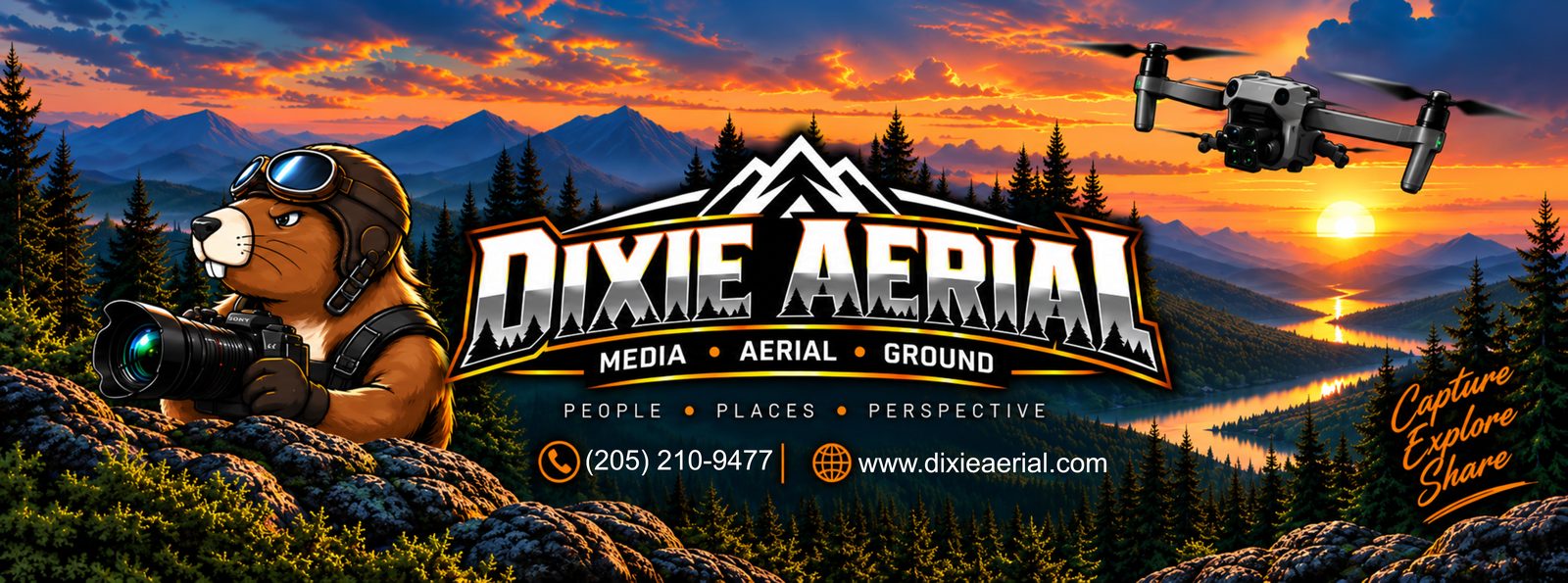 Dixie Aerial — Media, Aerial, Ground. People, Places, Perspective. (205) 210-9477, dixieaerial.com